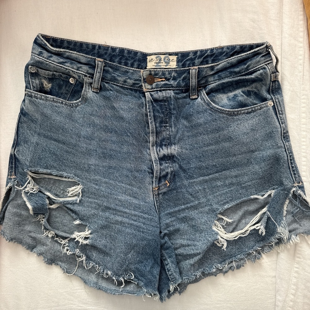Distressed Denim Shorts